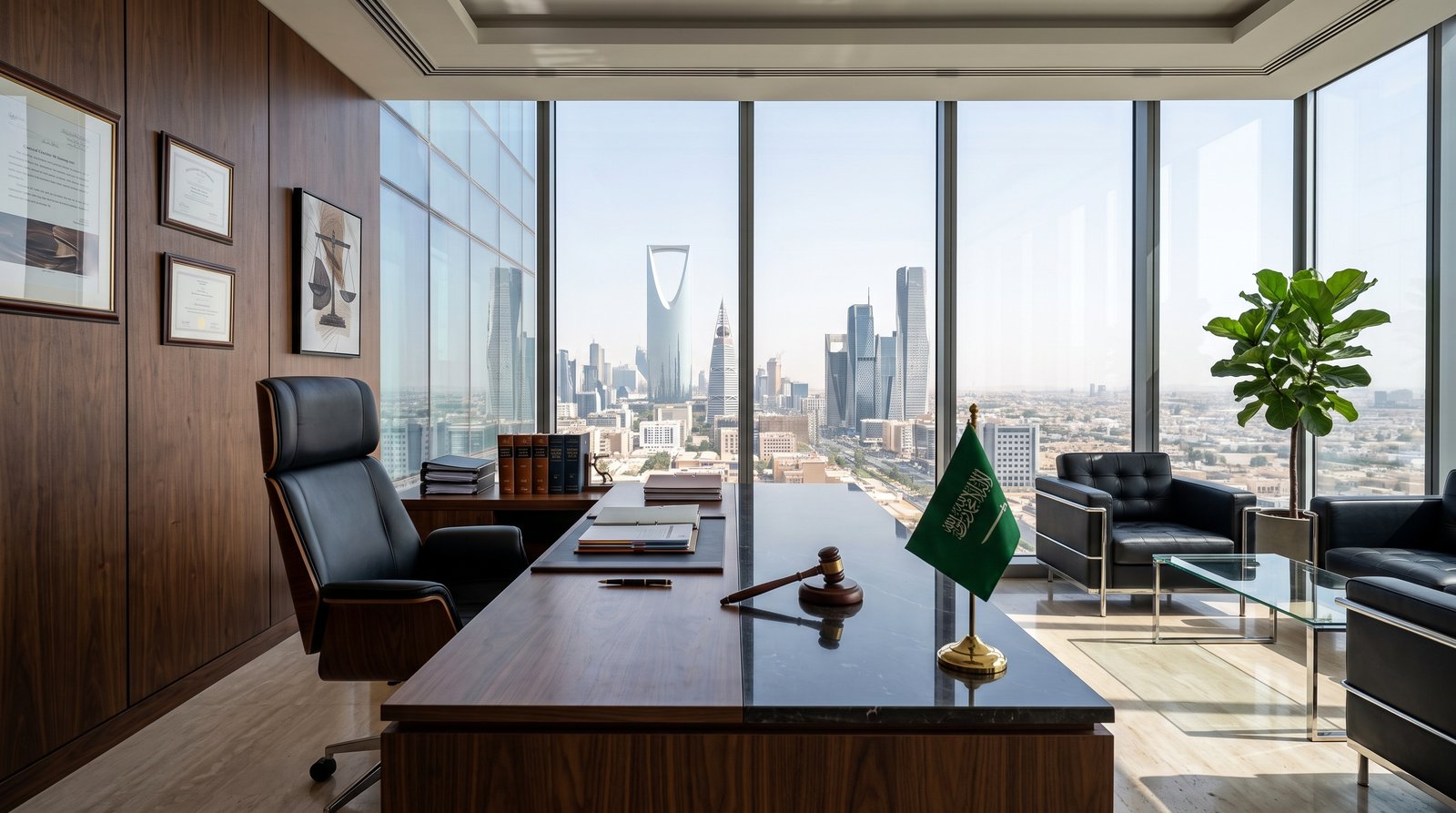 مكتب محاماة يطل على أفق مدينة الرياض